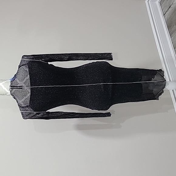LunaChix Sparkly Black Open Stitch Dress - Picture 9 of 10